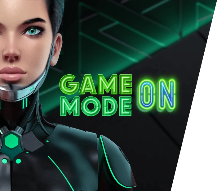 カスペルスキーのゲームモードを象徴する未来的なスーツを着た人